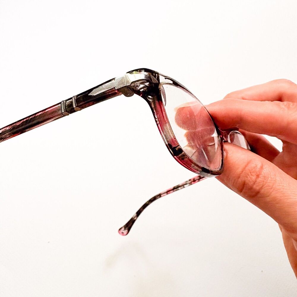 READ Persol Womens Eyeglasses Pink Pattern FRAMES ONLY Splayed Flared 52-16-140 - Picture 9 of 13